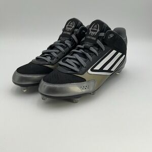 Adidas Lightning (Size 13 MEN) AdiZERO Black White Titanium Football Cleats #622